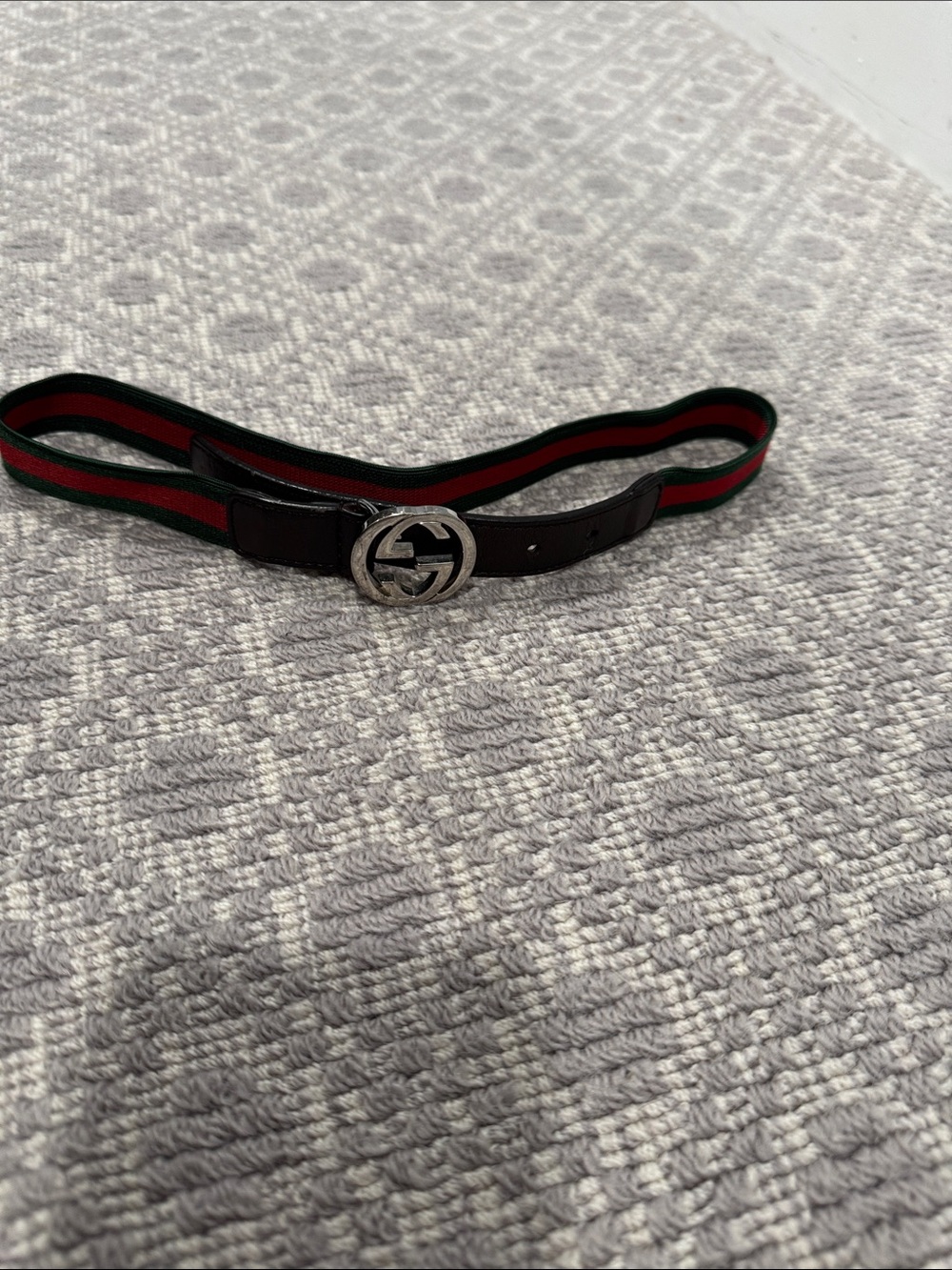 Gucci Green and Red Web Stripe Men's Belt Bag with Silver GG Buckle